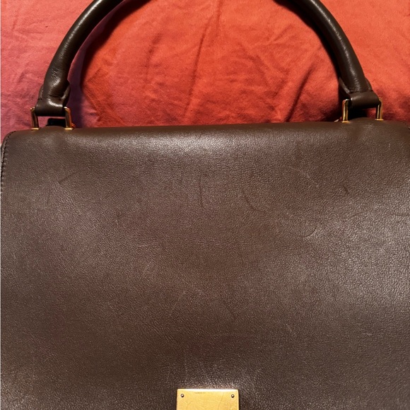 Celine Grey Leather/Canvas Trapeze Medium purse. Authenticated - Picture 9 of 14